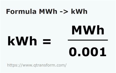 Convert kwh to mwh .
